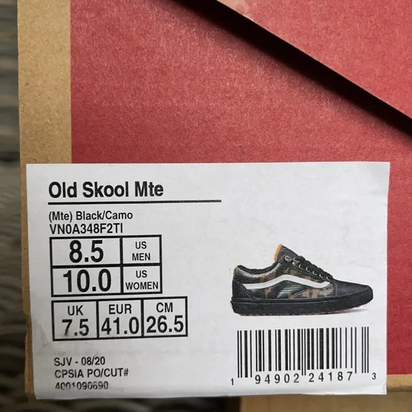 Vans Men’s Old Skool Mte Black/Camo sneakers - Picture 16 of 16